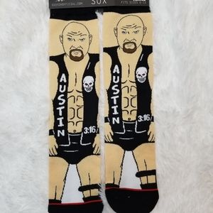 Brand New with Tag Men's WWE "Stone Cold Steve Austin" Crew Socks, 6-13